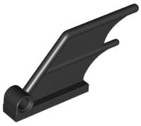 Lego (N) ~ Tail 4 x 1 with Pin Hole ~ [Black]