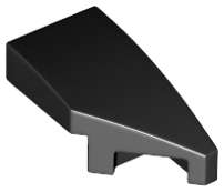 Lego (N) ~ Wedge 2 x 1 x 2/3 Right ~ [Black]