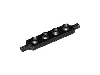Lego (N) ~ Plate Modified 1 x 4 with Wheels Holder ~ [Black]
