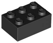 Lego (N) ~ Brick 2 x 3 ~ [Black]