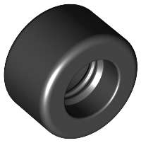Lego (N) ~ Tire 14mm D. x 9mm Smooth Small Wide Slick ~ [Black]