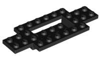 Lego (U) ~ Vehicle Base 4 x 10 x 2/3 with 2 x 4 Recessed Center with Smooth Underside ~ [Black]