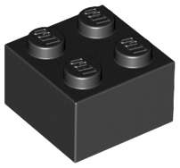 Lego (N) ~ Brick 2 x 2 ~ [Black]