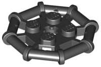 Lego (U) ~ Plate Modified 2 x 2 with Bar Frame Octagonal ~ [Black]