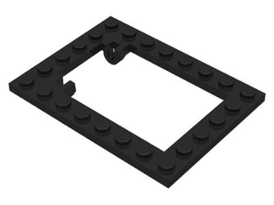 Lego (U) ~ Plate Modified 6 x 8 Trap Door Frame Horizontal ~ [Black]