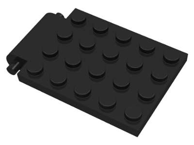 Lego (U) ~ Plate Modified 4 x 5 with Trap Door Hinge ~ [Black]