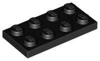 Lego (U) ~ Plate 2 x 4 ~ [Black]