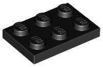 Lego (N) ~ Plate 2 x 3 ~ [Black]