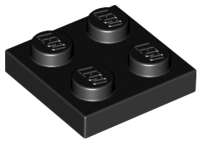 Lego (U) ~ Plate 2 x 2 ~ [Black]