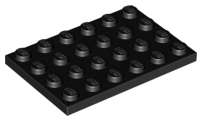 Lego (U) ~ Plate 4 x 6 ~ [Black]