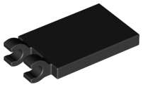 Lego (N) ~ Tile Modified 2 x 3 with 2 Open O Clips ~ [Black]