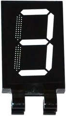 Lego (U) ~ Tile Modified 2 x 3 with 2 Clips with White Digital Number 3 Pattern (Sticker) ~ [Black]