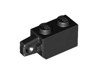 Lego (N) ~ Hinge Brick 1 x 2 Locking with 1 Finger Vertical End ~ [Black]