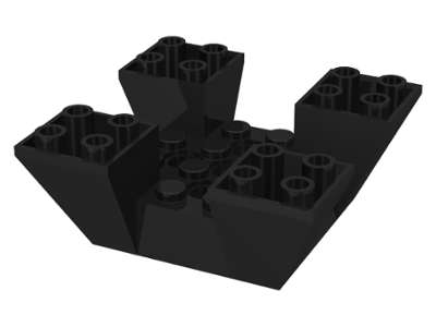 Lego (U) ~ Slope Inverted 65 6 x 6 x 2 Quad with Cutouts ~ [Black]