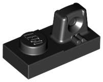 Lego (U) ~ Hinge Plate 1 x 2 Locking with 1 Finger on Top ~ [Black]