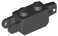 Lego (U) ~ Hinge Brick 1 x 2 Locking with 1 Finger Vertical End and 2 Fingers Vertical En ~ [Black]