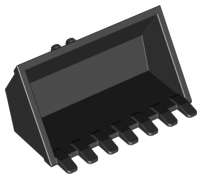 Lego (U) ~ Vehicle Digger Bucket 7 Teeth 3 x 6 with Locking 2 Finger Hinge ~ [Black]