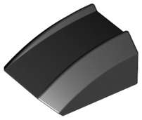 Lego (N) ~ Slope Curved 2 x 2 Lip ~ [Black]