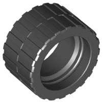 Lego (U) ~ Tire 24 x 14 Shallow Tread ~ [Black]