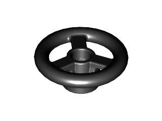 Lego (U) ~ Vehicle Steering Wheel Small 2 Studs Diameter ~ [Black]