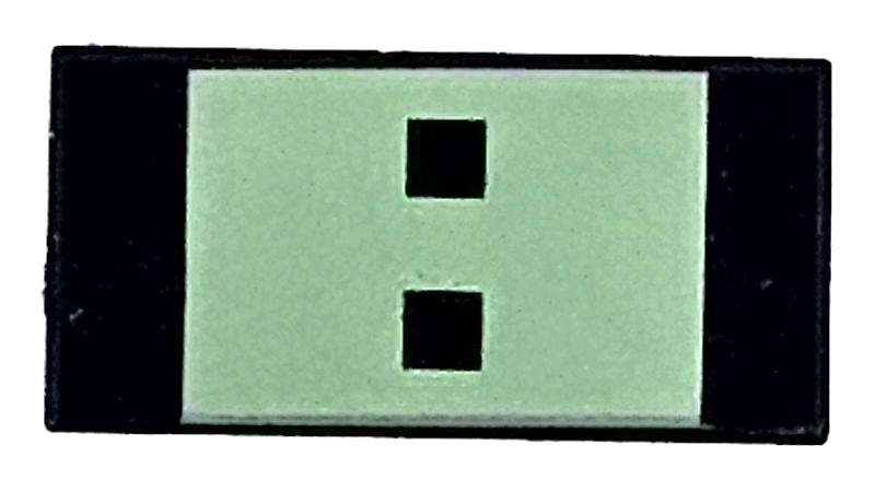 Lego (N) ~ Tile 1 x 2 with Yellowish Green Rectangle with 2 Squares Pattern ~ [Black]