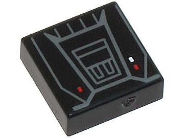 Lego (N) ~ Tile 1 x 1 with SW Moff Gideon Jet Pack with Dark Bluish Gray Lines and Trapezo ~ [Black]