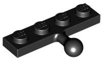 Lego (U) ~ Plate Modified 1 x 4 with Tow Ball ~ [Black]