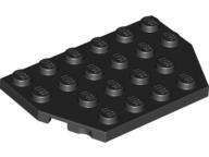 Lego (U) ~ Wedge Plate 4 x 6 Cut Corners ~ [Black]