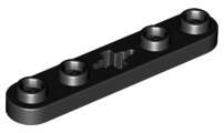 Lego (N) ~ Technic Plate 1 x 5 with Smooth Ends 4 Studs and Center Axle Hole ~ [Black]