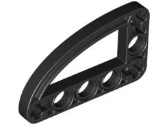 Lego (U) ~ Technic Liftarm Modified L-Shape Quarter Ellipse Thin 3 x 5 ~ [Black]