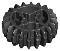 Lego (N) ~ Technic Gear 20 Tooth Double Bevel ~ [Black]