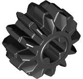 Lego (N) ~ Technic Gear 12 Tooth Double Bevel ~ [Black]