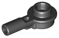 Lego (N) ~ Bar 1L with 1 x 1 Round Plate with Hollow Stud ~ [Black]