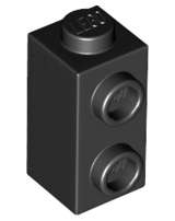 Lego (N) ~ Brick Modified 1 x 1 x 1 2/3 with Studs on Side ~ [Black]