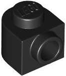 Lego (N) ~ Brick Round 1 x 1 x 2/3 Half Circle Extended with Stud on Side ~ [Black]