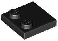 Lego (N) ~ Tile Modified 2 x 2 with Studs on Edge ~ [Black]