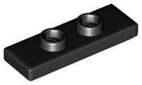 Lego (N) ~ Plate Modified 1 x 3 with 2 Studs (Double Jumper) ~ [Black]