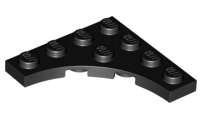 Lego (N) ~ Plate Modified 4 x 4 with 3 x 3 Curved Cutout ~ [Black]