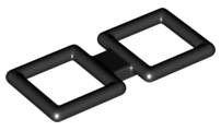 Lego (N) ~ Bar 2 1/4 x 5 1/4 Double Squares (BrickHeadz Glasses Square) ~ [Black]