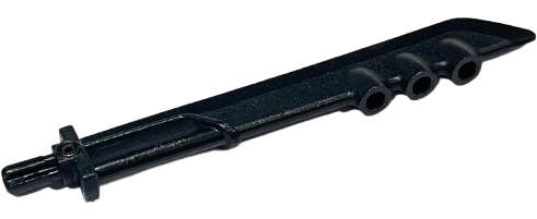 Lego (N) ~ Large Figure Weapon Blade with 3 Bar Holders and Axle ~ [Black]