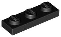 Lego NEW - Plate 1 x 3~ [Black]