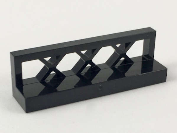 Lego (N) ~ Fence 1 x 4 x 1 Lattice ~ [Black]