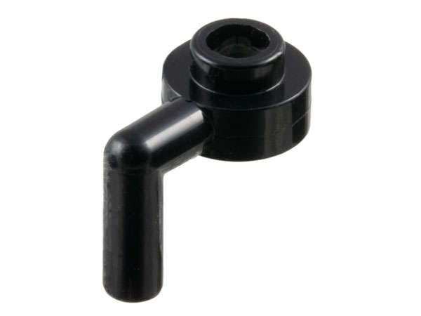 Lego (N) ~ Plate Round 1 x 1 Open Stud with Bar Arm Down ~ [Black]