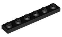 Lego (N) ~ Plate 1 x 6 ~ [Black]
