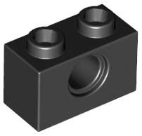 Lego (U) ~ Technic Brick 1 x 2 with Hole ~ [Black]