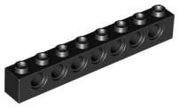 Lego (N) ~ Technic Brick 1 x 8 with Holes ~ [Black]