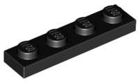 Lego (U) ~ Plate 1 x 4 ~ [Black]