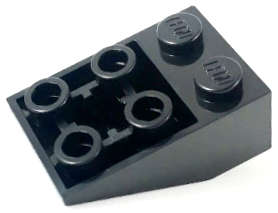 Lego (N) ~ Slope Inverted 33 3 x 2 with Flat Bottom Pin and Connections between Studs ~ [Black]
