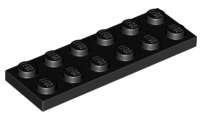 Lego (N) ~ Plate 2 x 6 ~ [Black]