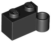 Lego (N) ~ Hinge Brick 1 x 4 Swivel Base ~ [Black]